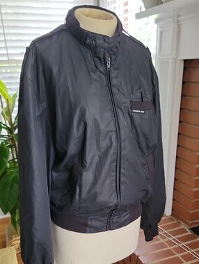 Members Only Black Zip-Front Bomber Jacket